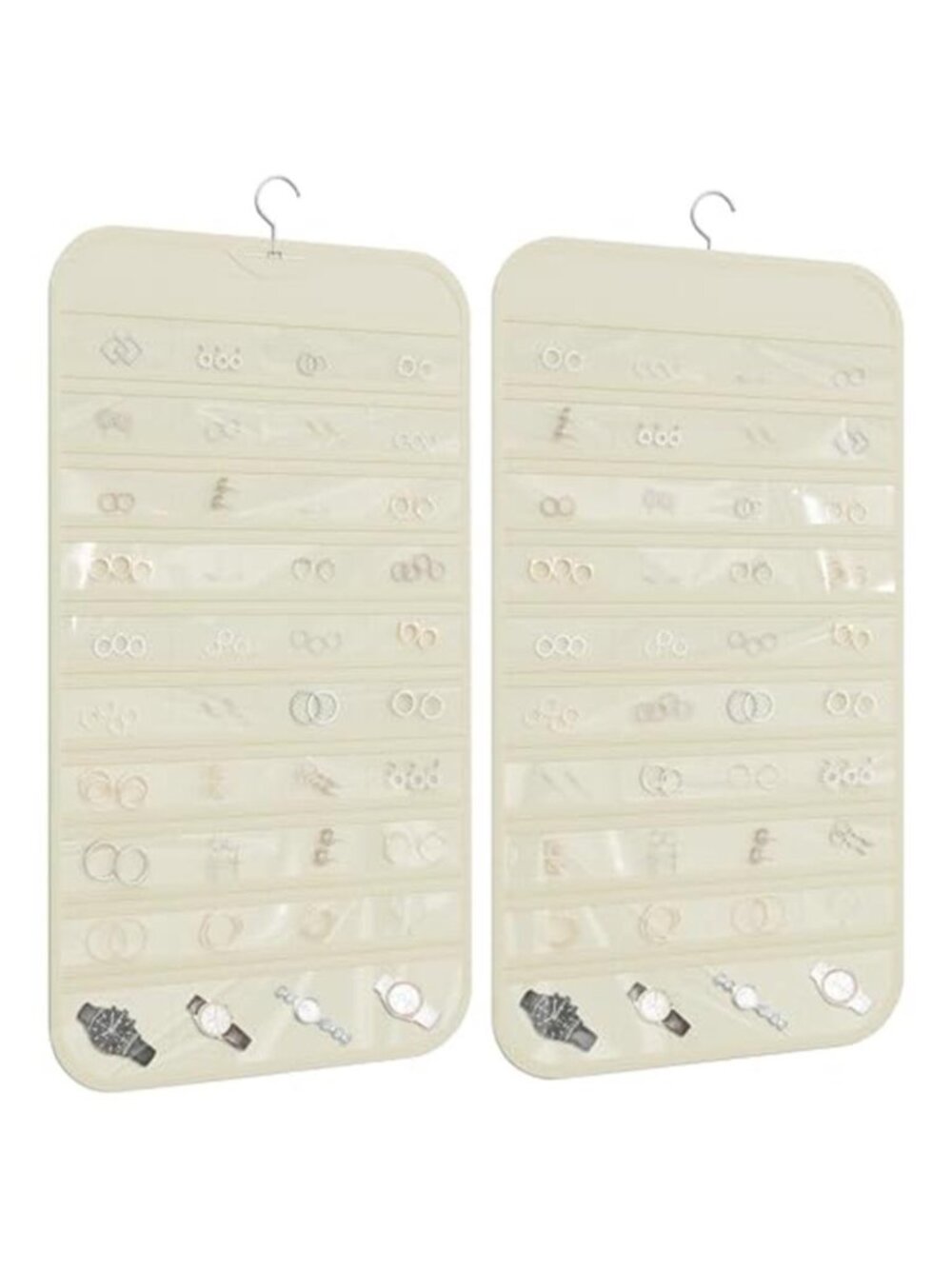Hanging Jewelry Organizer 80 Pocket Clear Storage Bag Earrings Necklace Holder